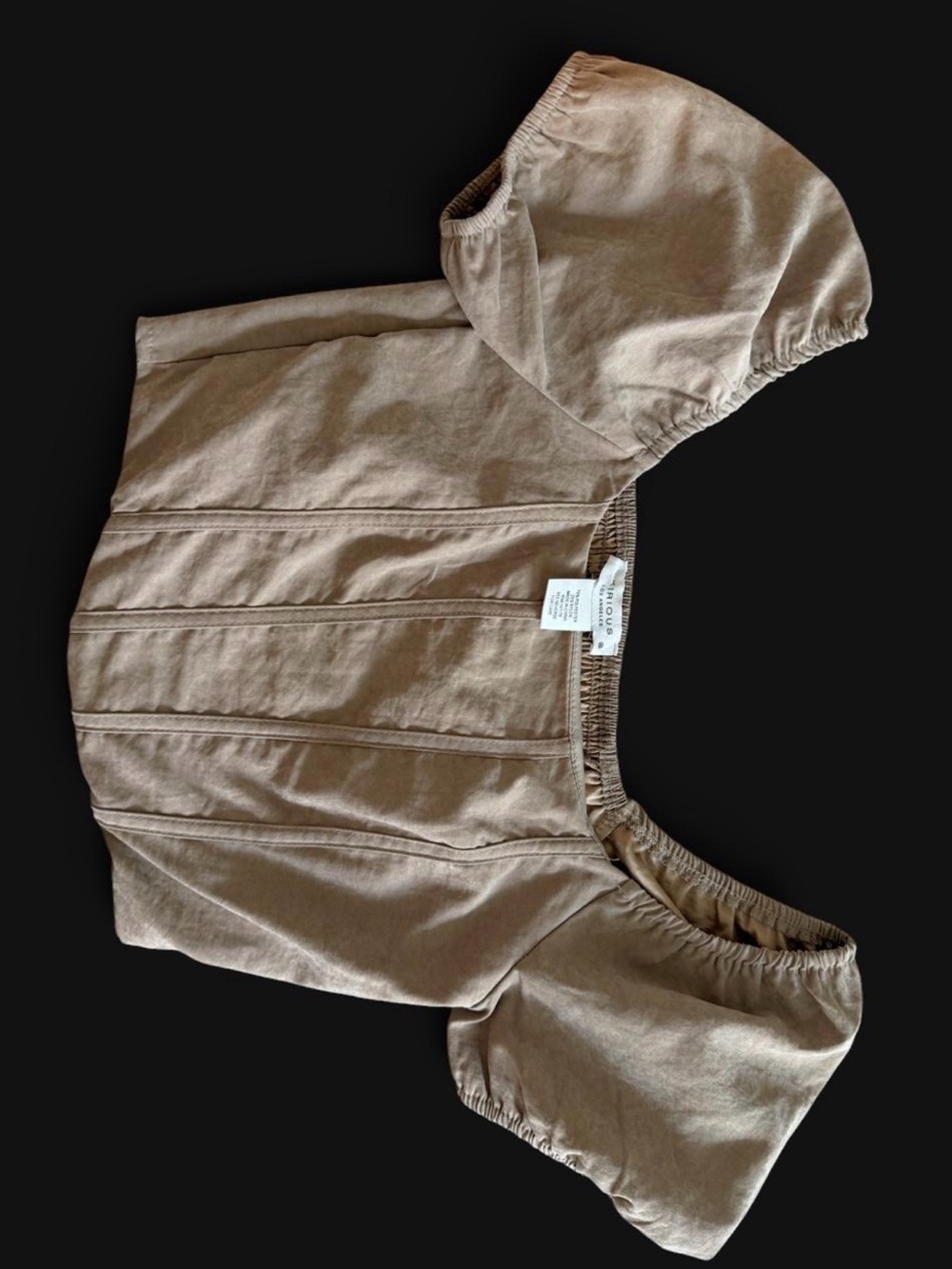Neutral Tan Off-Shoulder Top Corset Cottagecore Style